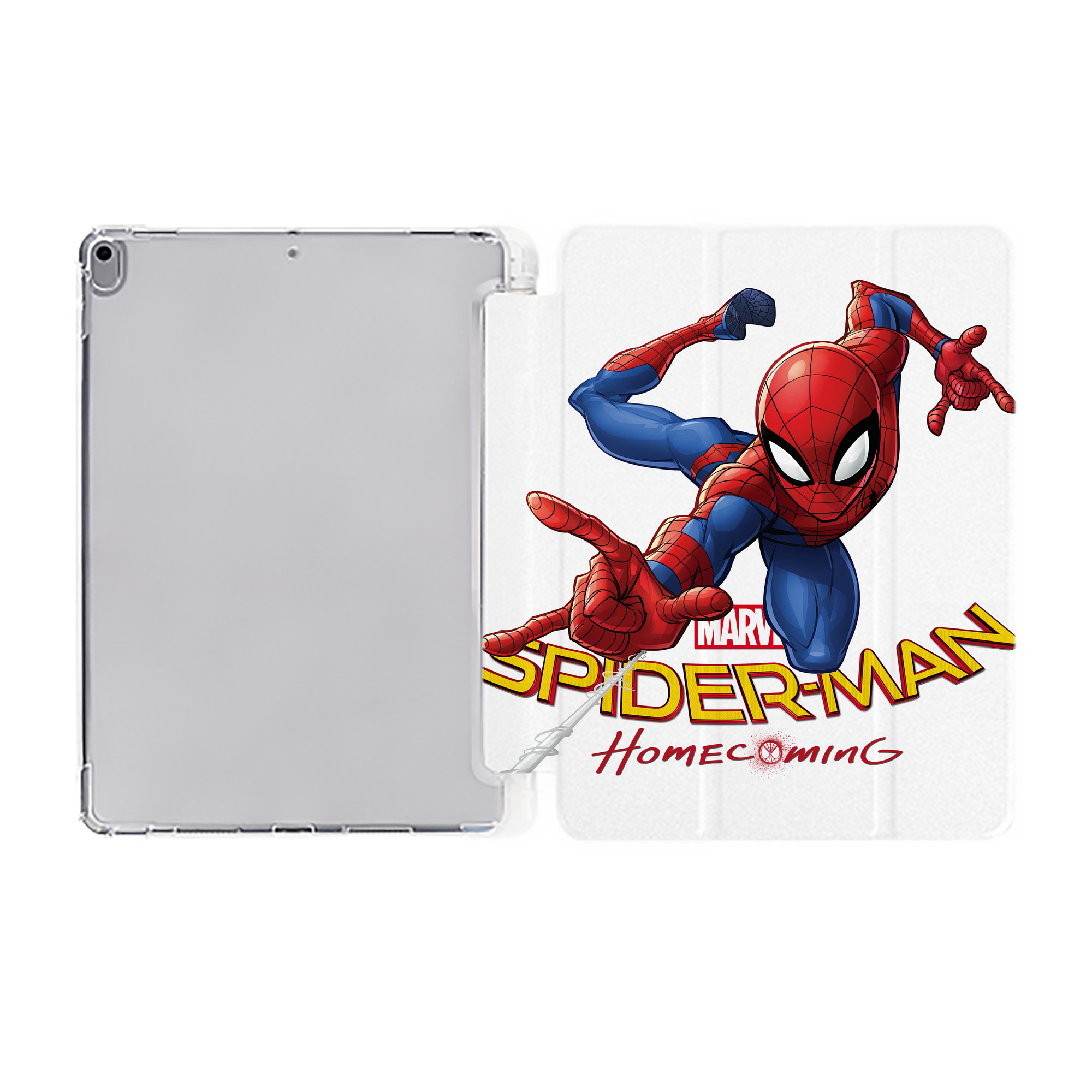 （画像用） Spider Man スパイダーマン IPad ケース ペン収納付き 三つ折りスタンド PUレザー×シリコン 対応機種9.5/10.5/10.9インチ